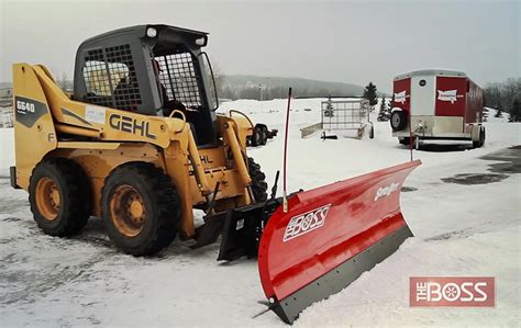 boss snow pusher for skid steer|boss snow plows for pickups.